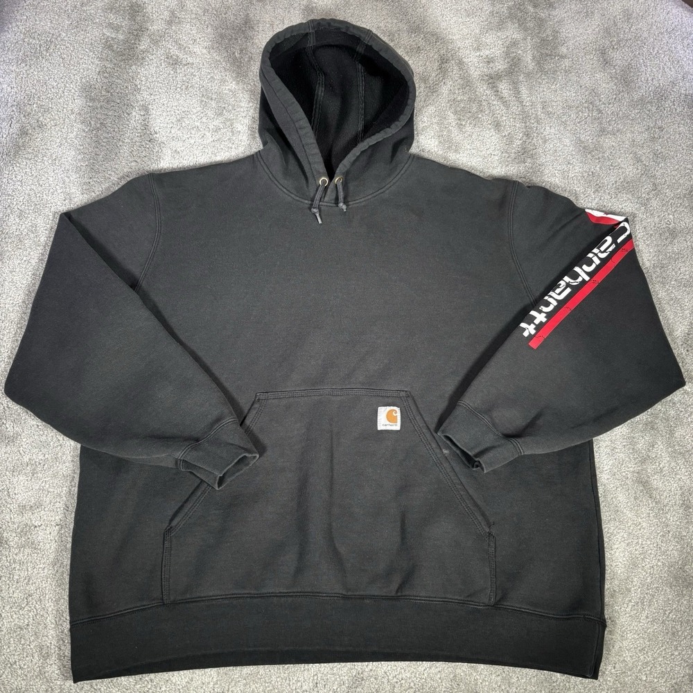 Carhartt Hoodie Sweathshirt Mens 2XL Black Pullover‎ Canada Graphic Workwear